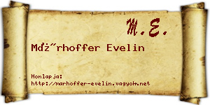 Márhoffer Evelin névjegykártya
